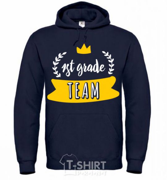 Men`s hoodie First grade team navy-blue фото