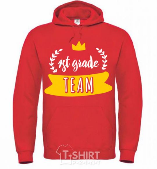 Men`s hoodie First grade team bright-red фото