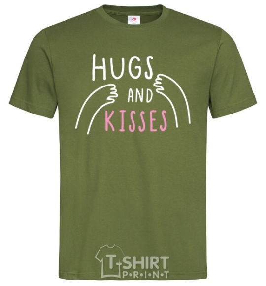 Men's T-Shirt Hugs and kisses millennial-khaki фото