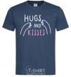 Men's T-Shirt Hugs and kisses navy-blue фото