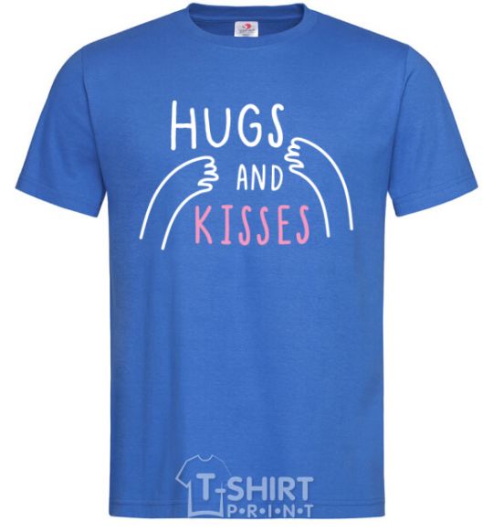 Men's T-Shirt Hugs and kisses royal-blue фото
