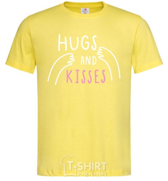 Men's T-Shirt Hugs and kisses cornsilk фото