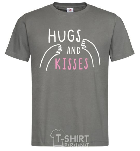 Men's T-Shirt Hugs and kisses dark-grey фото