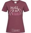 Women's T-shirt Hugs and kisses burgundy фото