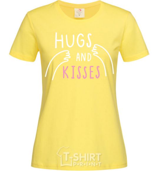 Women's T-shirt Hugs and kisses cornsilk фото