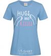 Women's T-shirt Hugs and kisses sky-blue фото