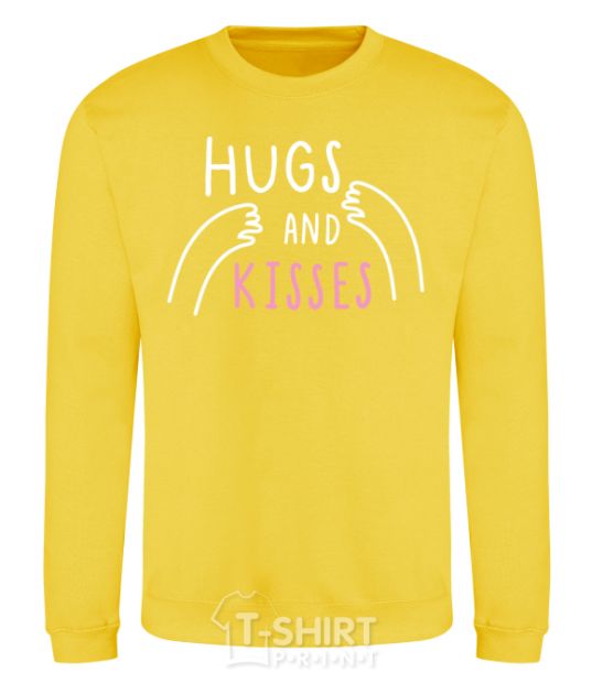 Sweatshirt Hugs and kisses yellow фото