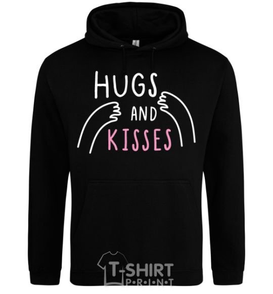 Men`s hoodie Hugs and kisses black фото