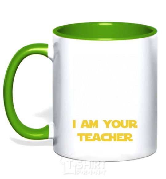 Mug with a colored handle I'm your teacher kelly-green фото