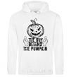 Men`s hoodie The guy behind the pumpkin White фото