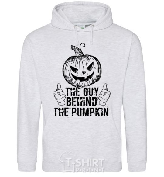 Men`s hoodie The guy behind the pumpkin sport-grey фото