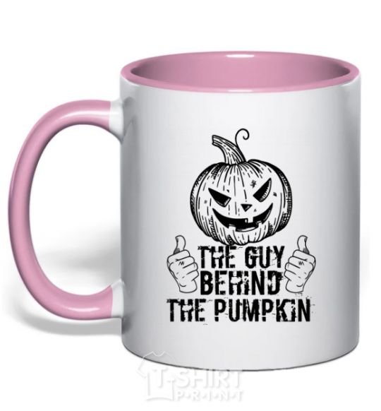 Чашка с цветной ручкой The guy behind the pumpkin Нежно розовый фото