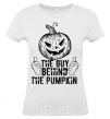 Women's T-shirt The guy behind the pumpkin White фото