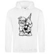 Men`s hoodie A zombie with a syringe White фото