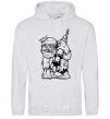 Men`s hoodie A zombie with a syringe sport-grey фото