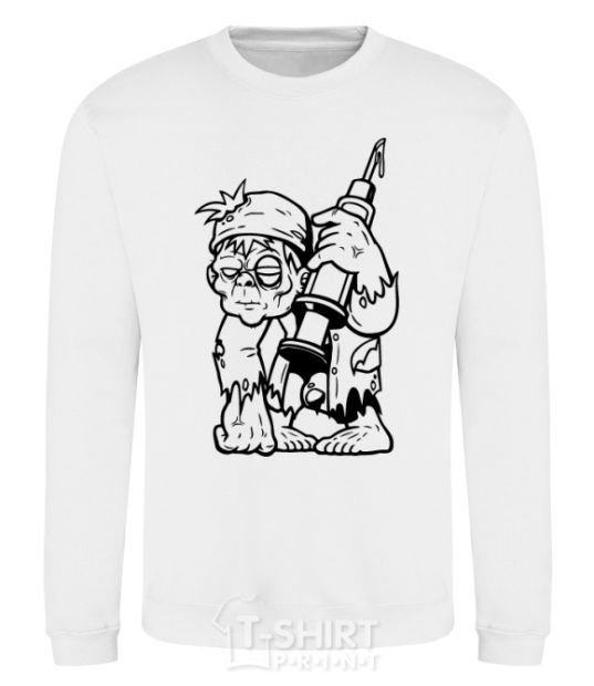 Sweatshirt A zombie with a syringe White фото