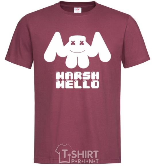 Men's T-Shirt Marshmello sighn burgundy фото