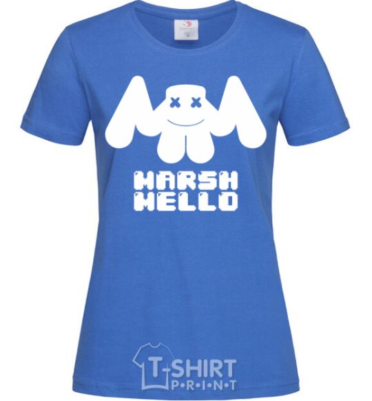 Women's T-shirt Marshmello sighn royal-blue фото