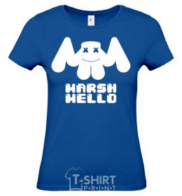 Women's T-shirt Marshmello face royal-blue фото