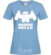 Women's T-shirt Marshmello sighn sky-blue фото