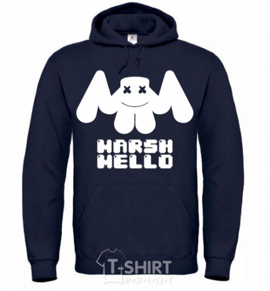 Men`s hoodie Marshmello sighn navy-blue фото