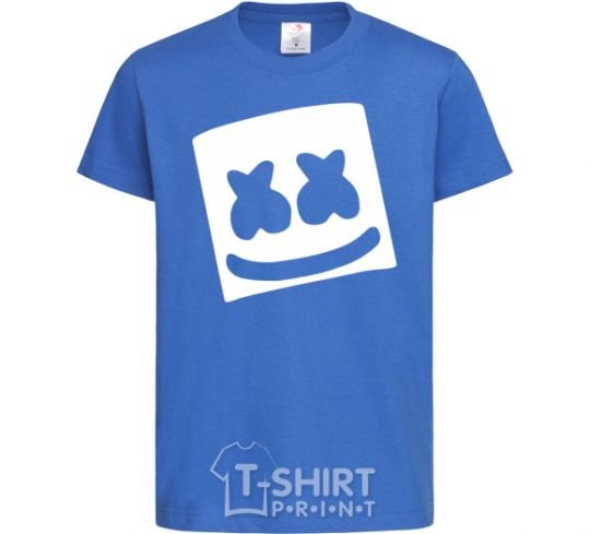 Kids T-shirt Marshmello face royal-blue фото