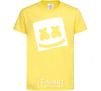 Kids T-shirt Marshmello face cornsilk фото