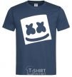 Men's T-Shirt Marshmello face navy-blue фото