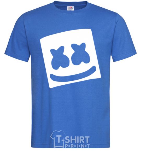 Men's T-Shirt Marshmello face royal-blue фото
