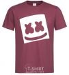 Men's T-Shirt Marshmello face burgundy фото