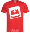 Men's T-Shirt Marshmello face red фото