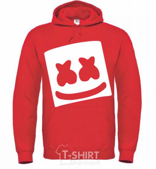 Men`s hoodie Marshmello face bright-red фото