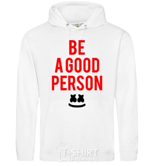 Мужская толстовка (худи) Be a good person Marshmello Белый фото