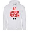 Men`s hoodie Be a good person Marshmello sport-grey фото