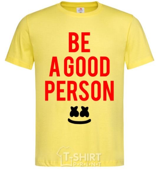 Мужская футболка Be a good person Marshmello Лимонный фото