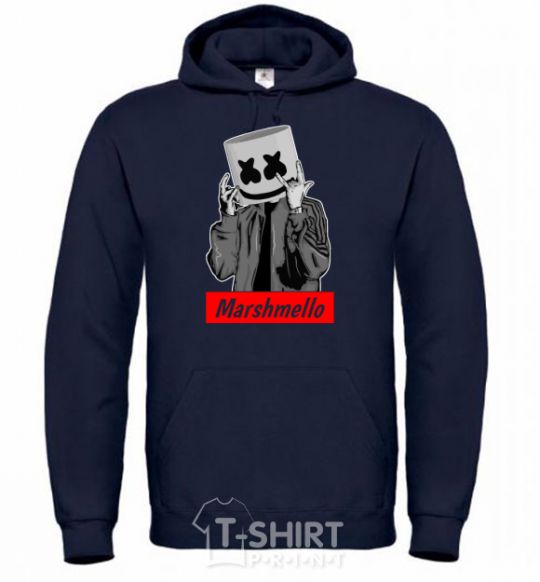 Men`s hoodie Marshmello cool navy-blue фото