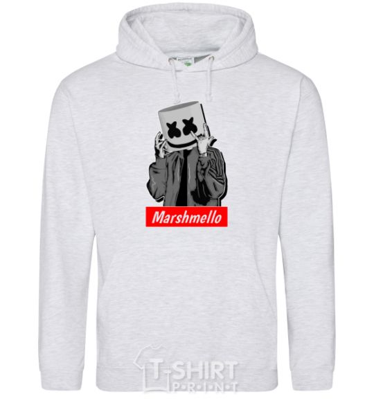 Мужская толстовка (худи) Marshmello cool Серый меланж фото