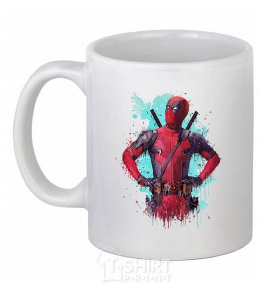 Ceramic mug Deadpool artwork White фото