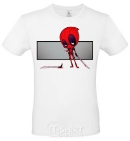 Men's T-Shirt Deadpool hand White фото