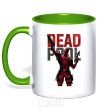 Mug with a colored handle Deadpool and guns kelly-green фото