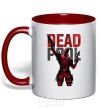 Mug with a colored handle Deadpool and guns red фото