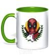 Mug with a colored handle Cool Deadpool kelly-green фото