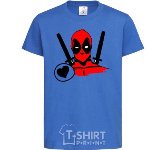 Kids T-shirt Deadpool's love royal-blue фото