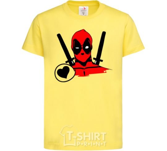 Kids T-shirt Deadpool's love cornsilk фото