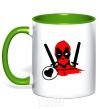 Mug with a colored handle Deadpool's love kelly-green фото