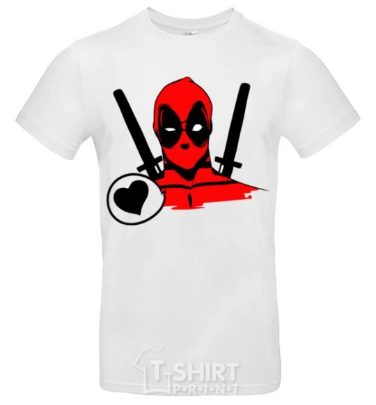 Men's T-Shirt Deadpool's love White фото