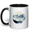 Mug with a colored handle Beautiful view black фото