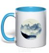 Mug with a colored handle Beautiful view sky-blue фото