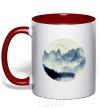 Mug with a colored handle Beautiful view red фото