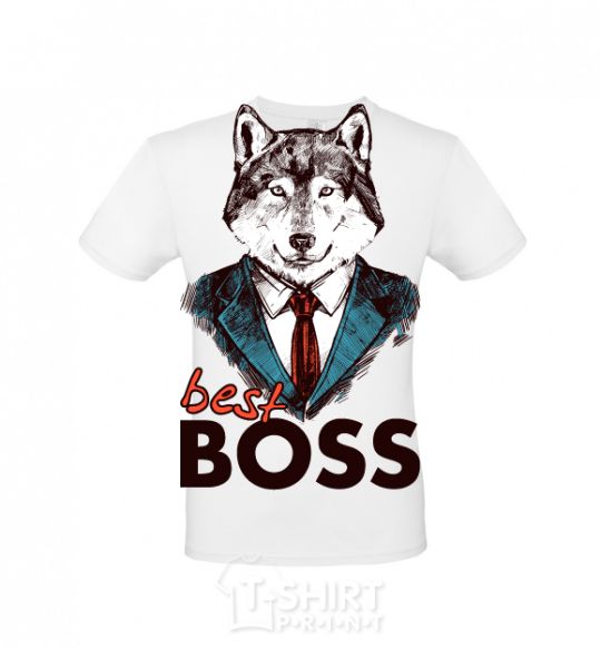 Мужская футболка Best Boss Белый фото